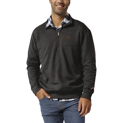 Men's League Collegiate Wear  Heather Charcoal Texas Longhorns Heritage Tri-Blend Quarter-Zip Pullover Sweatshirt