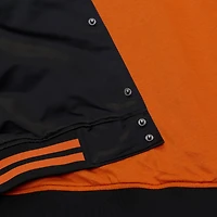 Veste Mitchell & Ness pour homme, modèle Texas Longhorns, noire, à double pochette, légère, en satin et boutons-pression.