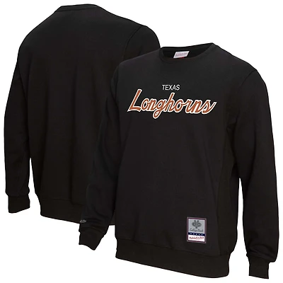 Sweat-shirt à capuche noir pour homme Mitchell & Ness Texas Longhorns Elite Script