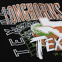 Men's Mitchell & Ness  Black Texas Longhorns Half Time Fleece Crewneck Sweatshirt