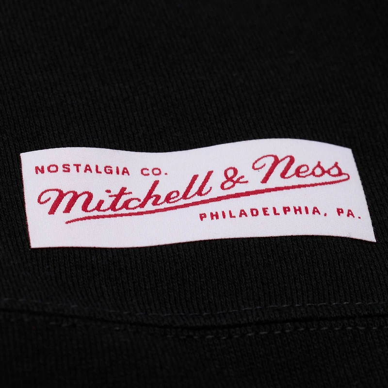 Men's Mitchell & Ness  Black Texas Longhorns Half Time Fleece Crewneck Sweatshirt