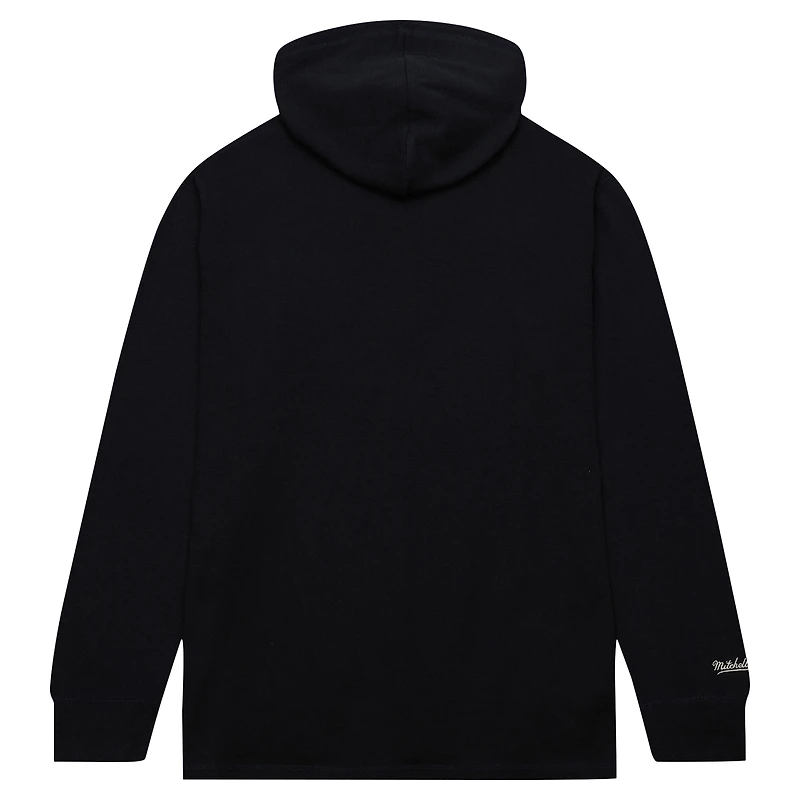 Men's Mitchell & Ness Black Texas Longhorns Lightweight Thermal Pullover Hoodie
