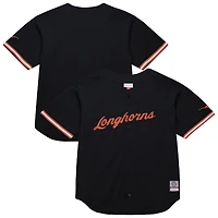 Men's Mitchell & Ness Black Texas Longhorns On The Clock Full-Button Fashion Jersey