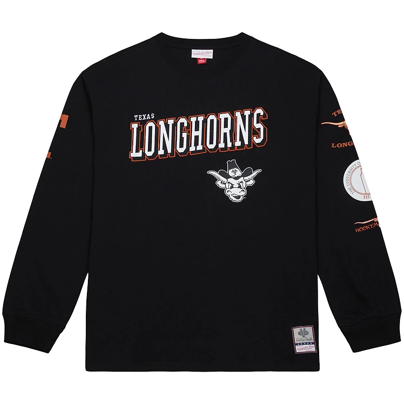 Men's Mitchell & Ness Black Texas Longhorns Training Camp Long Sleeve T-Shirt