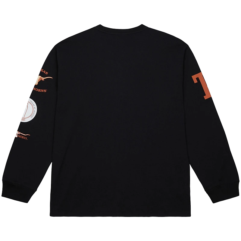Men's Mitchell & Ness Black Texas Longhorns Training Camp Long Sleeve T-Shirt