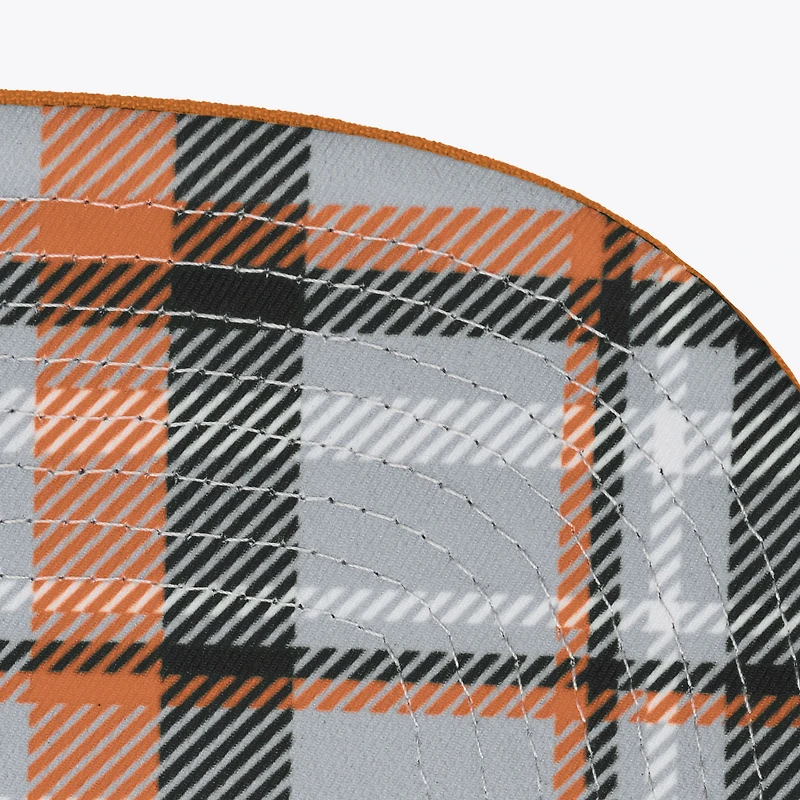 Men's Mitchell & Ness Gray/Texas Orange Texas Longhorns Plaid OG Snapback Hat