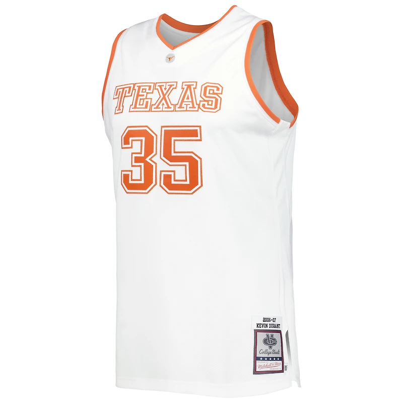 Maillot rétro Mitchell & Ness Kevin Durant pour homme, blanc, Texas Longhorns 2006/07