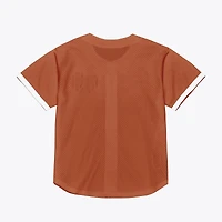 Men's Mitchell & Ness  Texas Orange Longhorns Mesh Button-Up Batting Practice Baseball Jersey