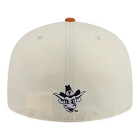 Men's New Era  Cream/Texas Orange Texas Longhorns Two-Tone Script 59FIFTY Fitted Hat