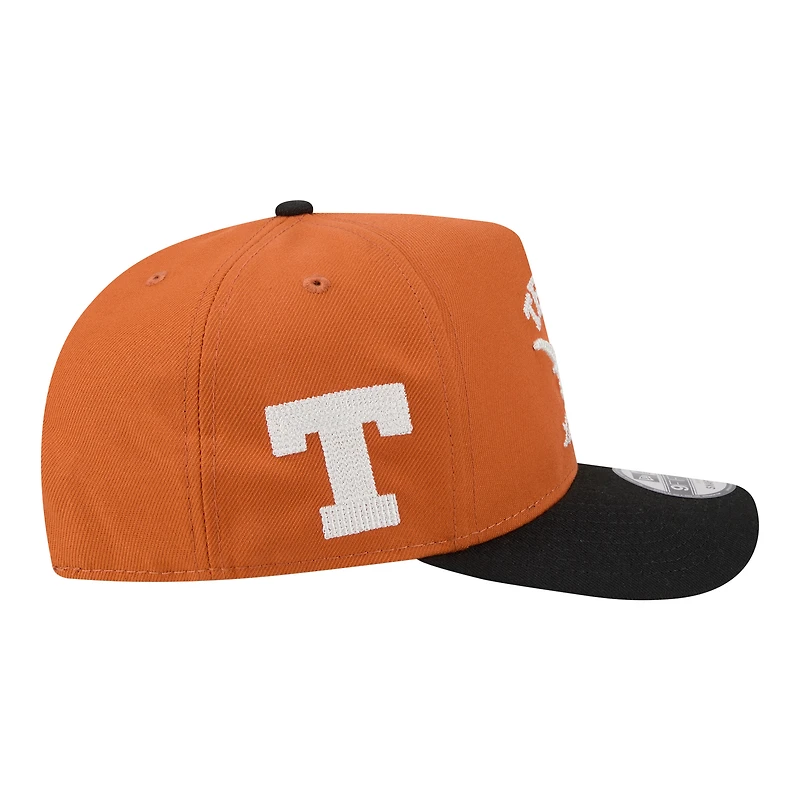 Men's New Era Texas Orange/Black Texas Longhorns Two-Tone Arched 9FIFTY Snapback Hat