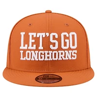 Casquette snapback New Era Texas Orange Texas Longhorns Go Team 9FIFTY pour homme