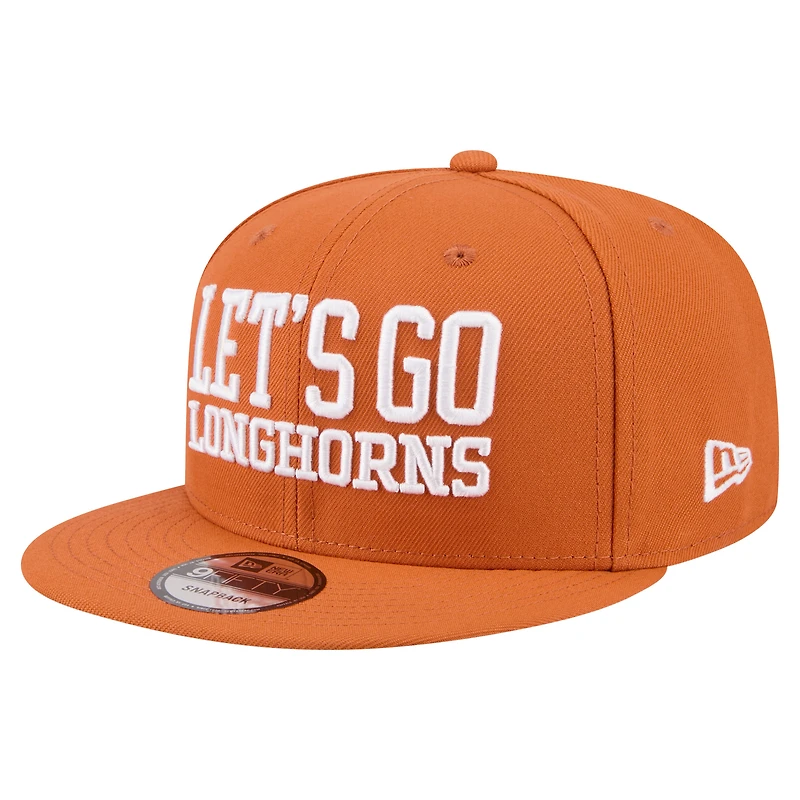 Men's New Era Texas Orange Texas Longhorns Go Team 9FIFTY Snapback Hat
