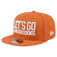 Men's New Era  Texas Orange Texas Longhorns Go Team 9FIFTY Snapback Hat
