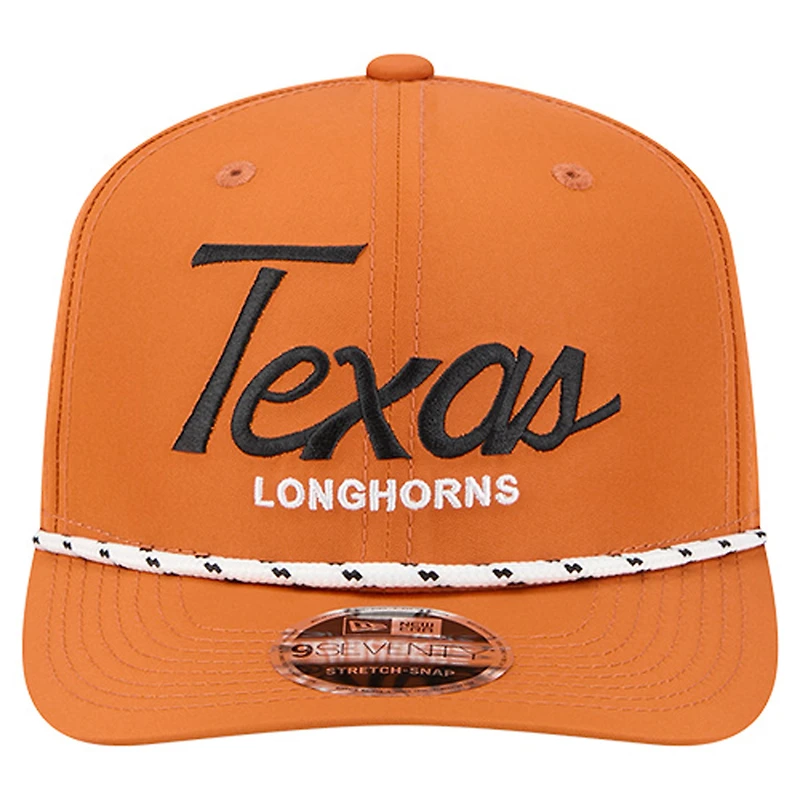 Men's New Era Texas Orange Texas Longhorns Script Performance Rope 9SEVENTY Adjustable Hat