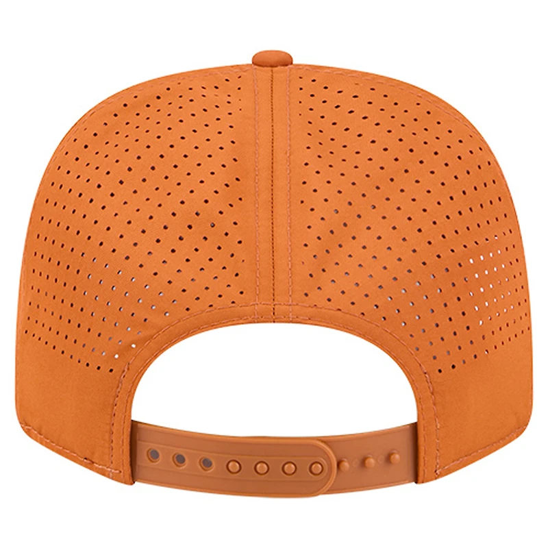 Casquette ajustable New Era Texas Orange Texas Longhorns Script Performance Rope 9SEVENTY pour homme