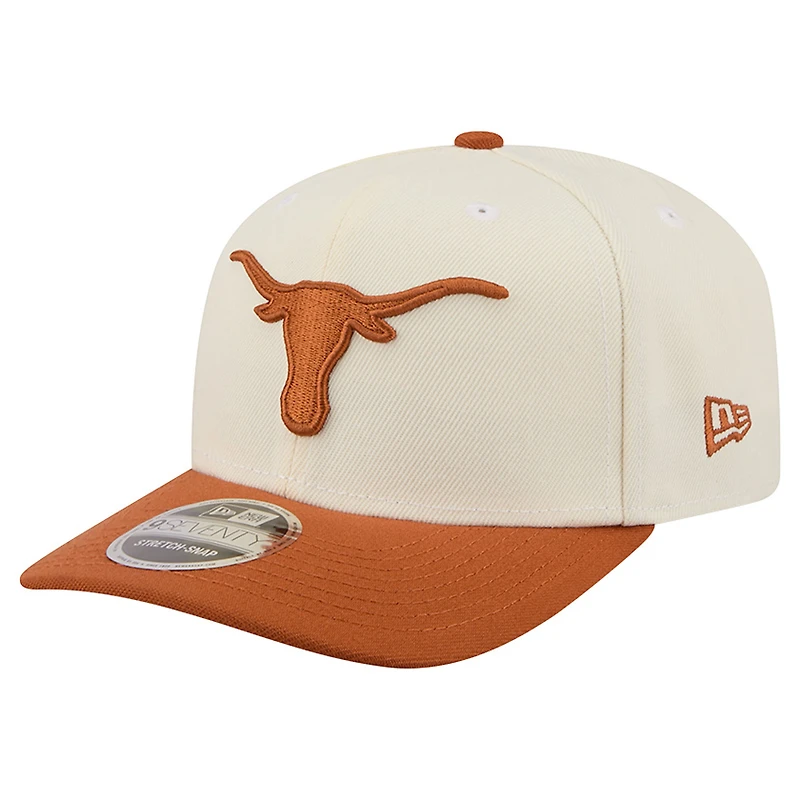 Men's New Era White/Texas Orange Texas Longhorns America's 250th 9SEVENTY Adjustable Hat