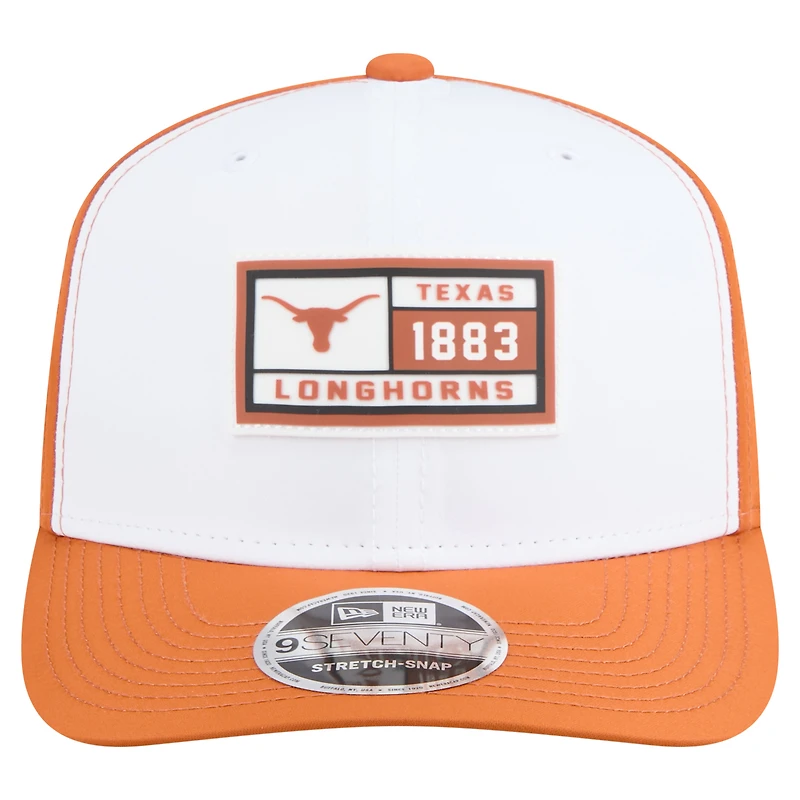 Men's New Era White/Texas Orange Texas Longhorns Perforated Patched 9SEVENTY Adjustable Hat