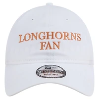 Casquette ajustable New Era blanche Texas Longhorns Fan 9TWENTY pour homme