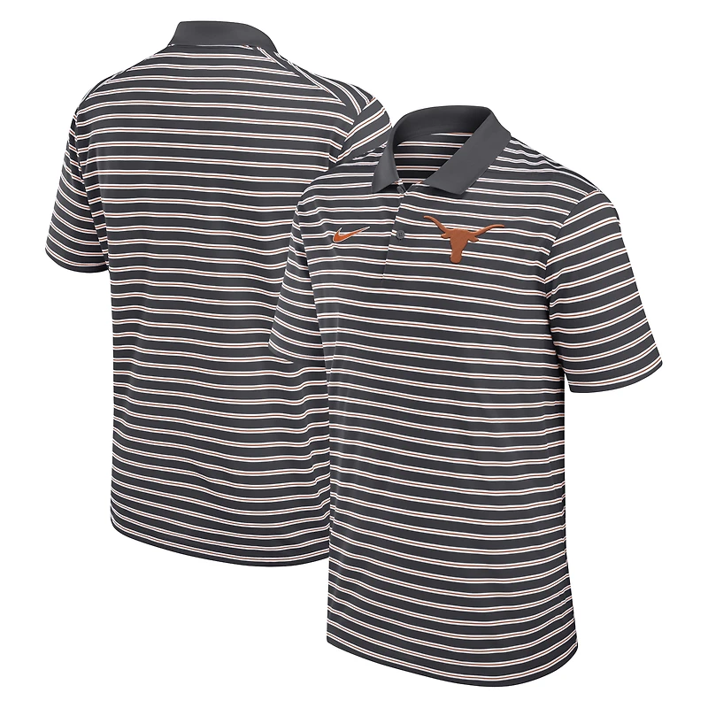 Men's Nike Anthracite/White Texas Longhorns Primetime Victory Striped Dri-FIT Polo