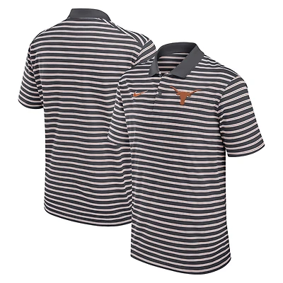 Men's Nike Anthracite/White Texas Longhorns Primetime Victory Striped Dri-FIT Polo