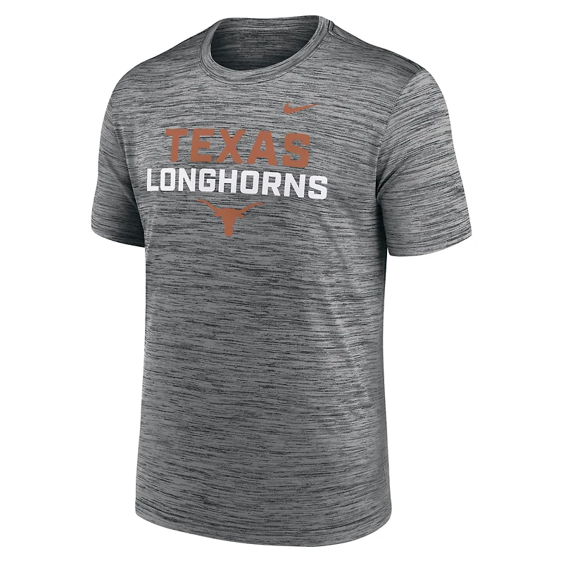 Men's Nike Anthracite Texas Longhorns Campus Center Stack Velocity Dri-FIT T-Shirt