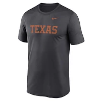 T-shirt Nike anthracite Texas Longhorns Primetime Legend Wordmark pour homme