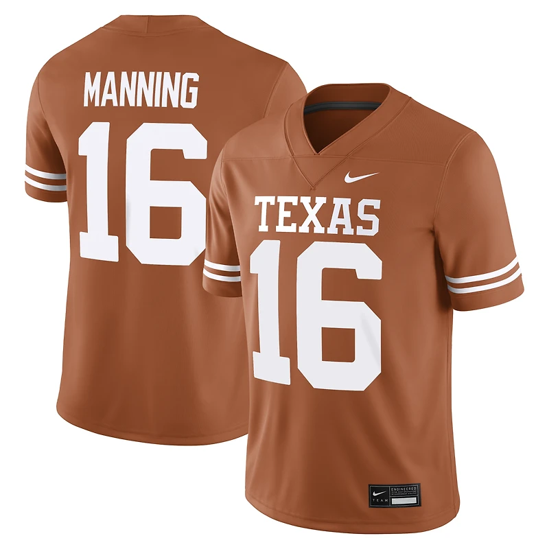 Men's Nike Arch Manning Texas Orange Longhorns Home Game Football Jersey