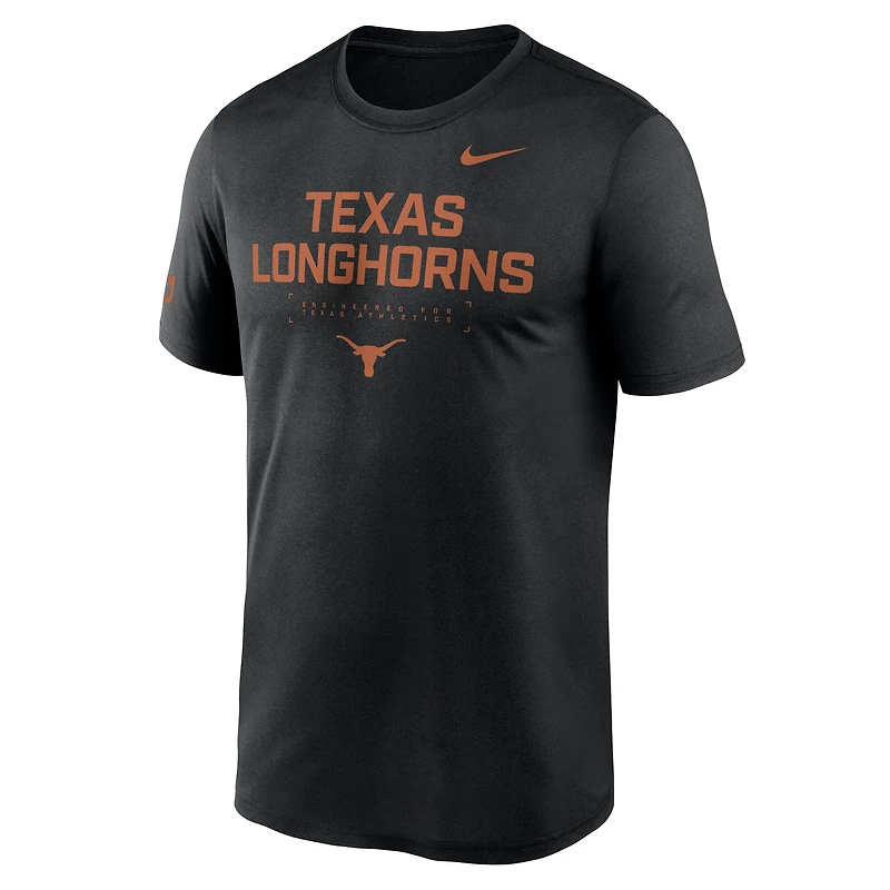 T-shirt Nike noir pour homme Texas Longhorns 2025 Courtside Basketball Performance