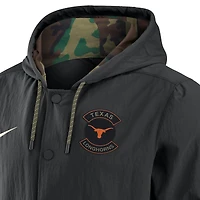 Men's Nike Black Texas Longhorns 2025 NCAA Military Appreciation Full-Snap Jacket