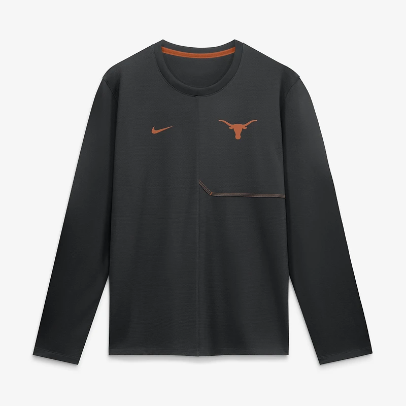 Men's Nike Texas Orange Longhorns 2026 Sideline Coaches UV Dri-FIT Long Sleeve Shirt