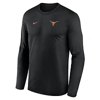 Men's Nike Black Texas Longhorns 2026 Sideline Small Logo Legend Dri-FIT Long Sleeve T-Shirt