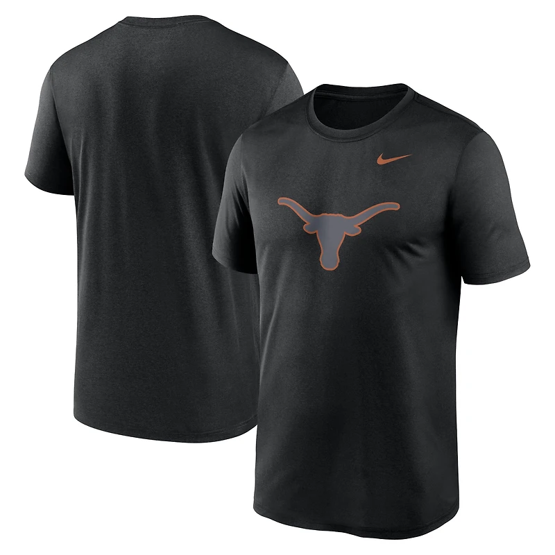 T-shirt Nike noir Texas Longhorns pour homme avec logo Legend Performance