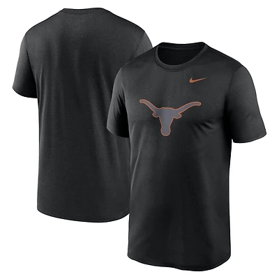 T-shirt Nike noir Texas Longhorns pour homme avec logo Legend Performance
