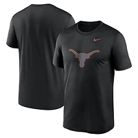 T-shirt Nike noir Texas Longhorns pour homme avec logo Legend Performance