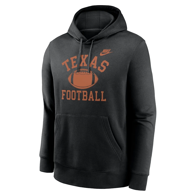 Sweat à capuche en polaire Nike Texas Longhorns Legacy Football Icon Club pour homme