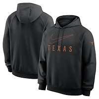 Sweat à capuche Nike noir Texas Longhorns Premium Raglan Dri-FIT pour homme