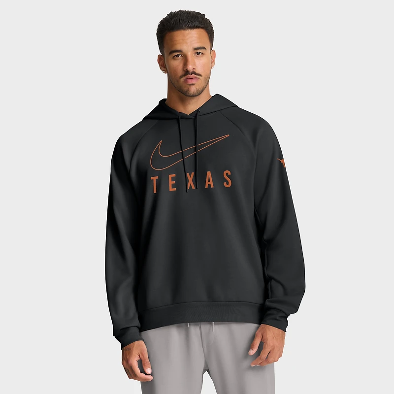 Sweat à capuche Nike noir Texas Longhorns Premium Raglan Dri-FIT pour homme