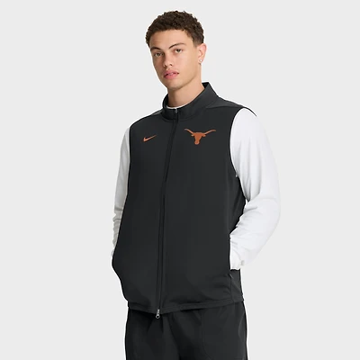 Gilet Nike noir Texas Longhorns Primetime Victory Performance entièrement zippé pour homme