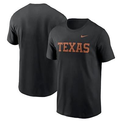 T-shirt Nike noir Texas Longhorns Primetime Wordmark pour homme