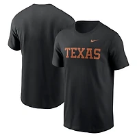 T-shirt Nike noir Texas Longhorns Primetime Wordmark pour homme