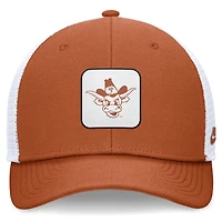 Casquette ajustable Nike pour homme Texas Longhorns Legacy Rise Mascot Trucker orange brûlé/blanc