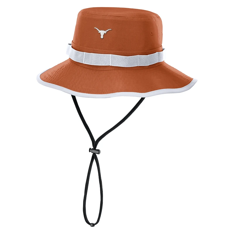 Men's Nike Burnt Orange Texas Longhorns 2025 Sideline Apex Boonie Performance Bucket Hat