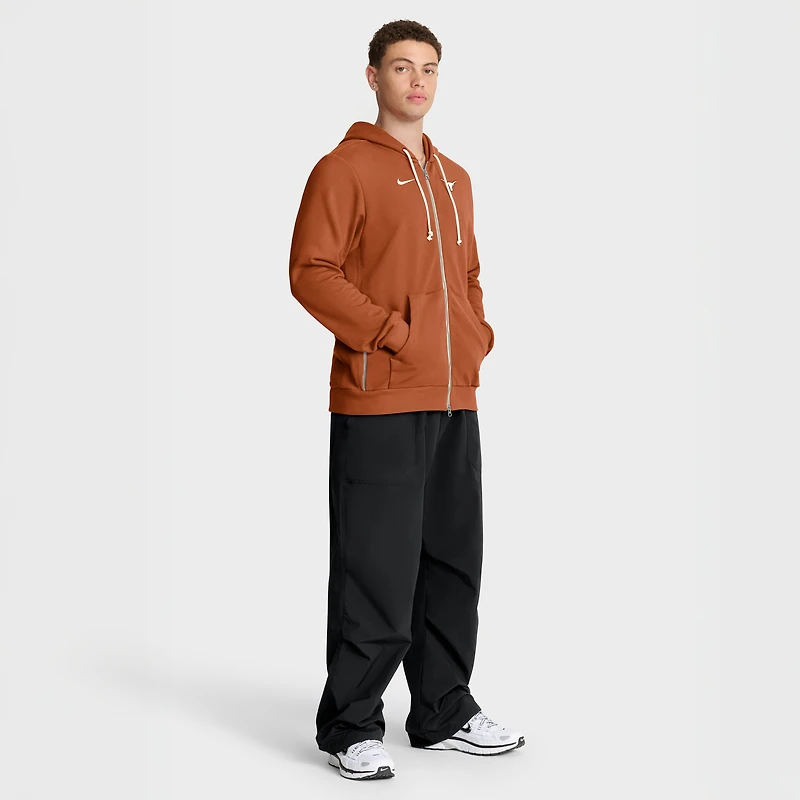 Men's Nike Burnt Orange Texas Longhorns 2025 Sideline Standard Issue Dri-FIT Full-Zip Hoodie