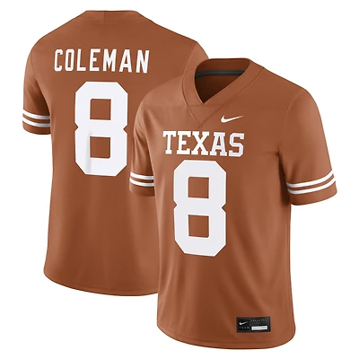 Men's Nike Cam Coleman Texas Orange Longhorns Game Football Jersey