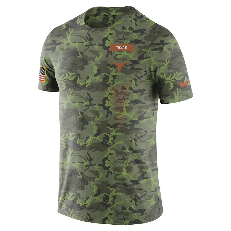 T-shirt Nike camouflage Texas Longhorns Military Dri-FIT pour homme