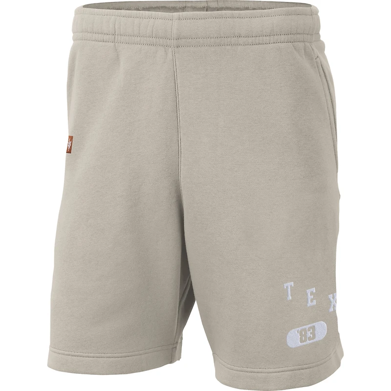 Men's Nike Cream Texas Longhorns Fleece Shorts