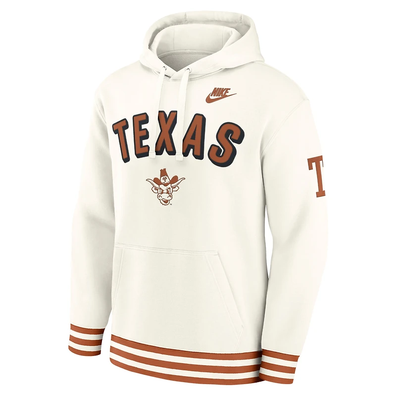 Sweat à capuche rétro Nike Texas Longhorns Legacy pour homme, couleur crème