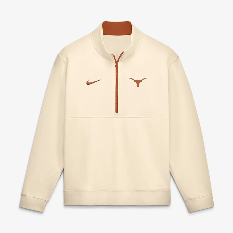 Pull-over à demi-zip en polaire Nike Texas Orange Longhorns Primetime Club pour homme