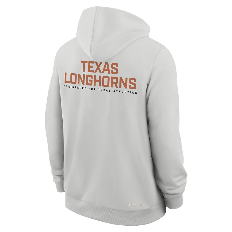 Men's Nike Gray Texas Longhorns 2025 Sideline Standard Issue Dri-FIT Full-Zip Hoodie