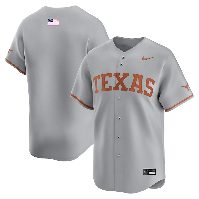 Men's Nike Gray Texas Longhorns Alternate Limited Baseball Jersey